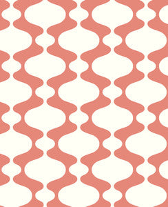 Ashbury Coral Retro Wallpaper by A-Street Prints