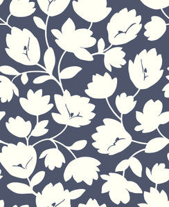 Astrid Navy Floral Wallpaper by A-Street Prints