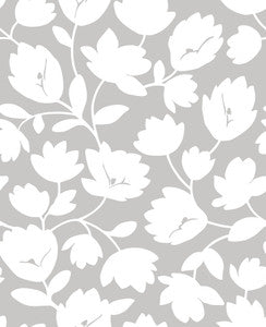 Astrid Grey Floral Wallpaper by A-Street Prints