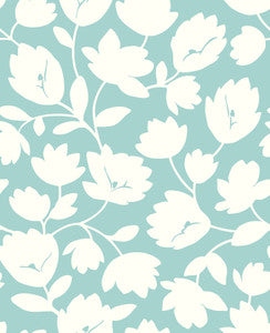 Astrid Turquoise Floral Wallpaper by A-Street Prints
