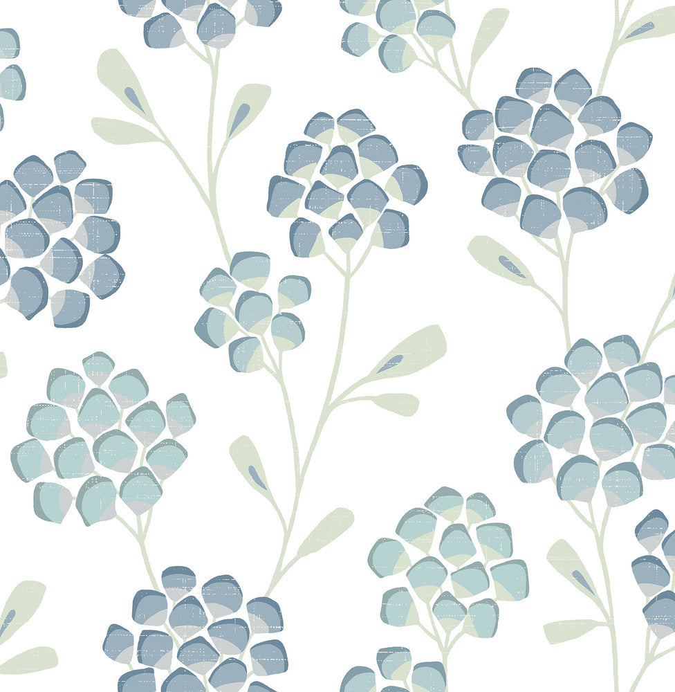 Aqua Scandi Flora Wallpaper by A-Street Prints Signature by Sarah Richardson Covers about 56.4 square feet 20.5-in by 33-ft long roll Unpasted 10.4 - Fabric Carolina -