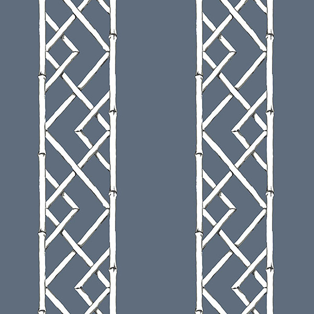 Indigo Indigo Latticework Wallpaper by A-Street Prints Signature by Sarah Richardson Covers about 56.4 square feet 20.5-in by 33-ft long roll Unpasted 10.4 - Fabric Carolina -