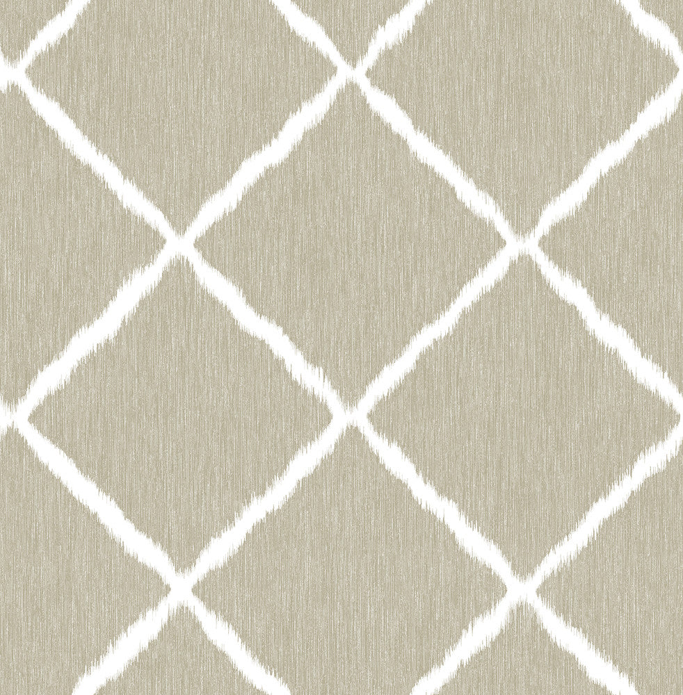 Linen Ikat Trellis Wallpaper by A-Street Prints Signature by Sarah Richardson Covers about 56.4 square feet 20.5-in by 33-ft long roll Unpasted 20.9 - Fabric Carolina -
