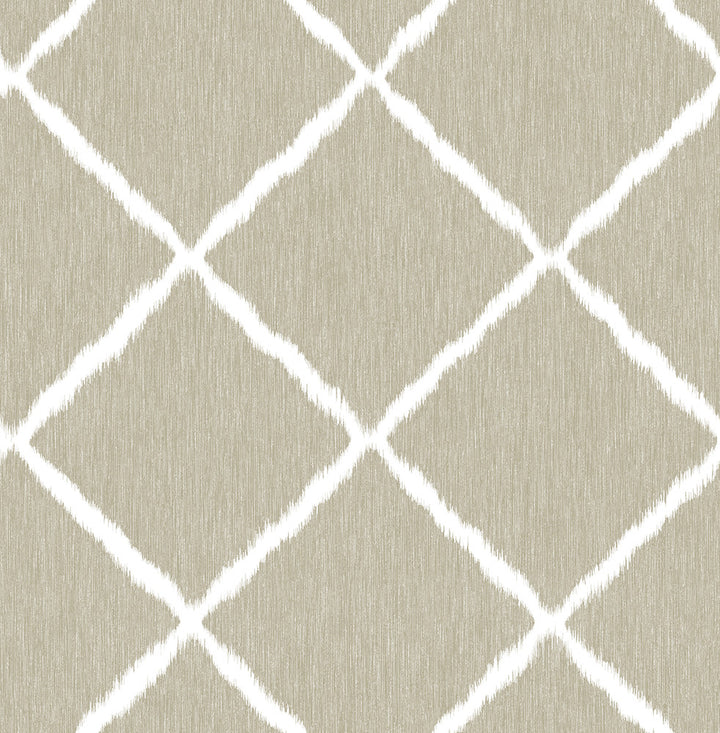 Linen Ikat Trellis Wallpaper by A-Street Prints Signature by Sarah Richardson Covers about 56.4 square feet 20.5-in by 33-ft long roll Unpasted 20.9 - Fabric Carolina -