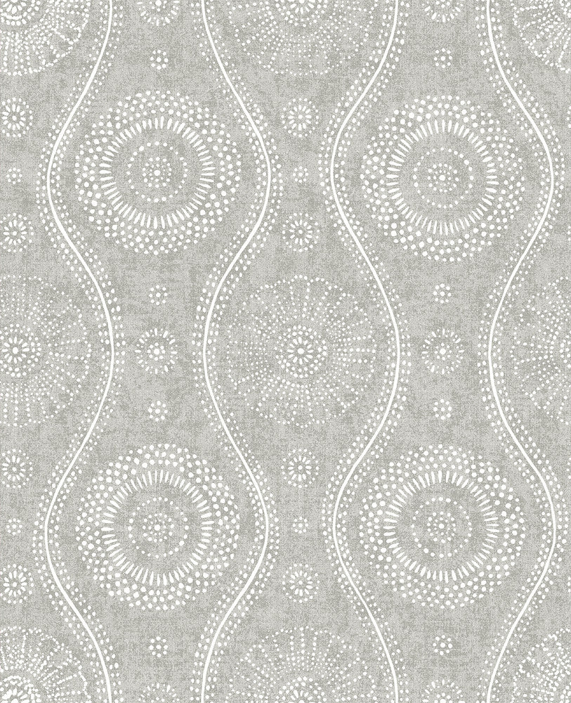 Sterling Painterly Wallpaper by A-Street Prints Signature by Sarah Richardson Covers about 56.4 square feet 20.5-in by 33-ft long roll Unpasted 12.6 - Fabric Carolina -