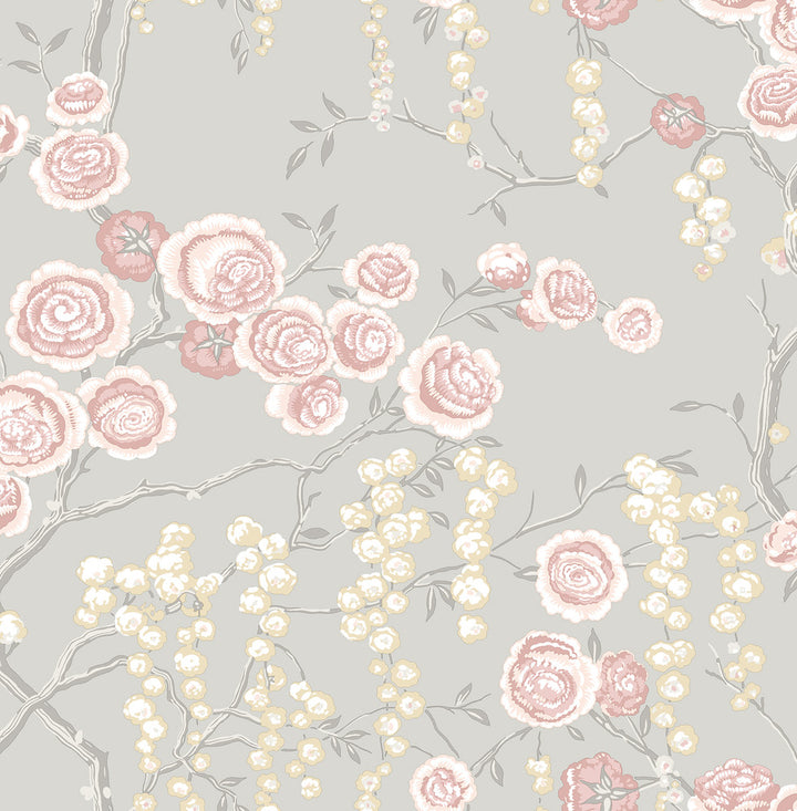 Petal Peony Tree Wallpaper by A-Street Prints Signature by Sarah Richardson Covers about 56.4 square feet 20.5-in by 33-ft long roll Unpasted 10.4 - Fabric Carolina -