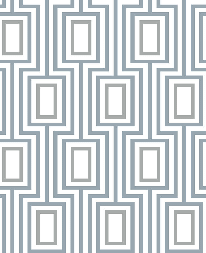 Denim Metro Mod Wallpaper by A-Street Prints Signature by Sarah Richardson Covers about 56.4 square feet 20.5-in by 33-ft long roll Unpasted 12.6 - Fabric Carolina -