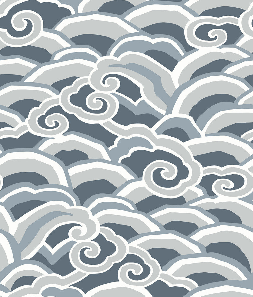 Denim Denim Decowave Wallpaper by A-Street Prints Signature by Sarah Richardson Covers about 56.4 square feet 20.5-in by 33-ft long roll Unpasted 25.2 - Fabric Carolina -