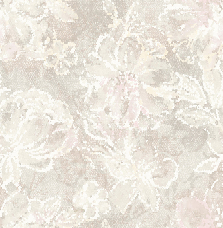 Allure Blush Floral Wallpaper by A-Street Prints Celadon Covers about 56.4 square feet 20.5-in by 33-ft long roll Unpasted 20.9 - Fabric Carolina -