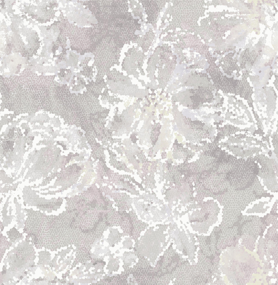 Allure Lavender Floral Wallpaper by A-Street Prints Celadon Covers about 56.4 square feet 20.5-in by 33-ft long roll Unpasted 20.9 - Fabric Carolina -