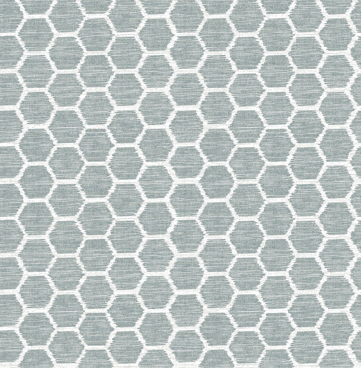 Aura Teal Honeycomb Wallpaper by A-Street Prints Celadon Covers about 56.4 square feet 20.5-in by 33-ft long roll Unpasted 10.4 - Fabric Carolina -