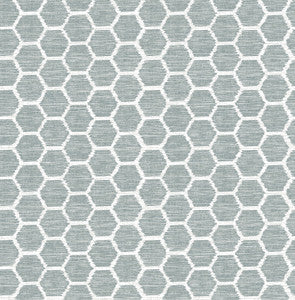 Aura Teal Honeycomb Wallpaper by A-Street Prints