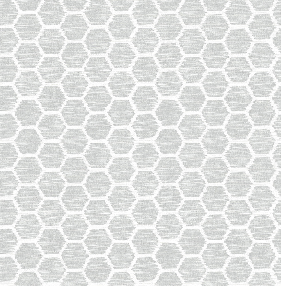 Aura Grey Honeycomb Wallpaper by A-Street Prints Celadon Covers about 56.4 square feet 20.5-in by 33-ft long roll Unpasted 10.4 - Fabric Carolina -