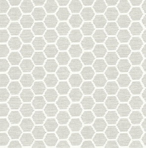 Aura Platinum Honeycomb Wallpaper by A-Street Prints