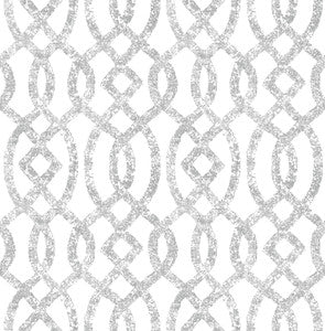 Ethereal Silver Trellis Wallpaper by A-Street Prints
