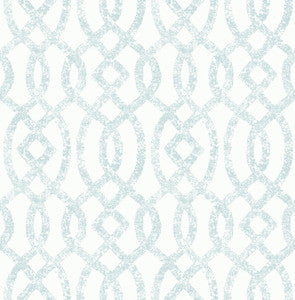 Ethereal Sky Blue Trellis Wallpaper by A-Street Prints