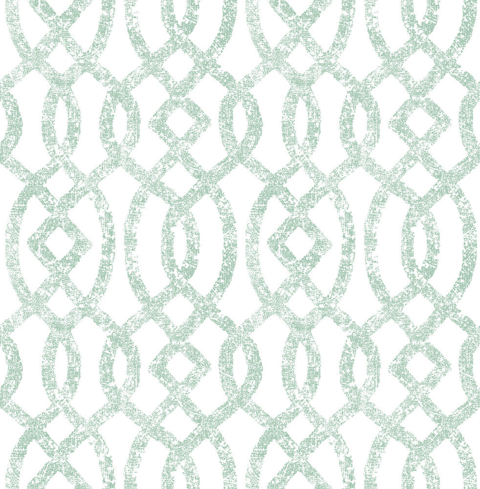 Ethereal Sea Green Trellis Wallpaper by A-Street Prints Celadon Covers about 56.4 square feet 20.5-in by 33-ft long roll Unpasted 20.9 - Fabric Carolina -