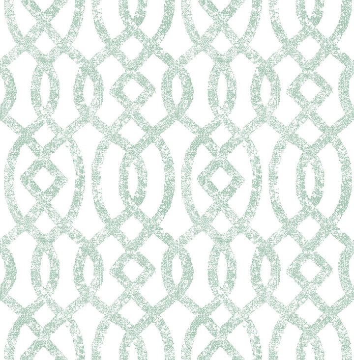 Ethereal Sea Green Trellis Wallpaper by A-Street Prints Celadon Covers about 56.4 square feet 20.5-in by 33-ft long roll Unpasted 20.9 - Fabric Carolina -