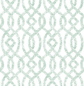 Ethereal Sea Green Trellis Wallpaper by A-Street Prints