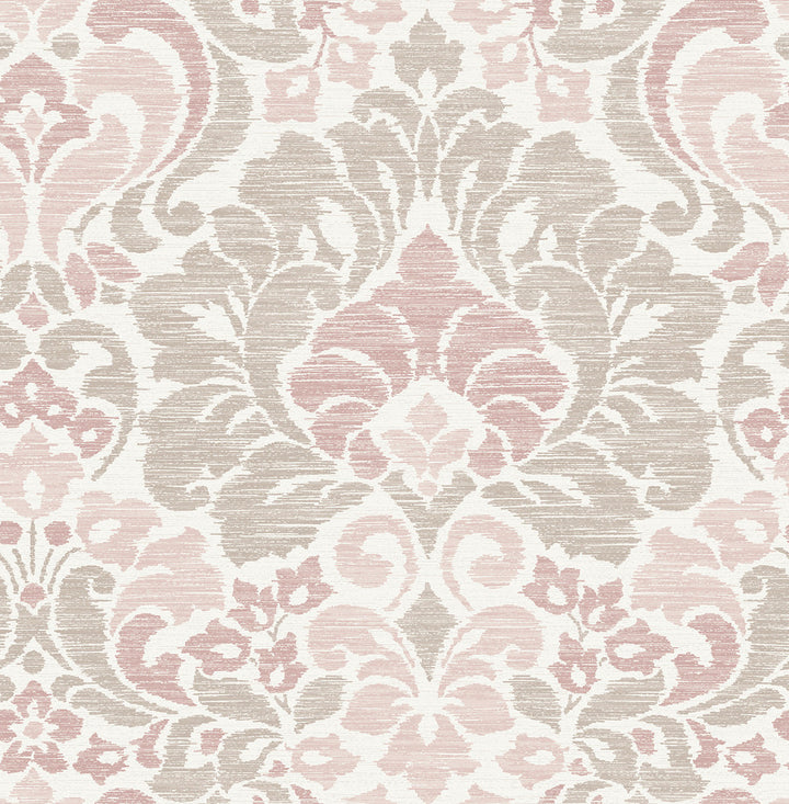 Garden of Eden Pink Damask Wallpaper by A-Street Prints Celadon Covers about 56.4 square feet 20.5-in by 33-ft long roll Unpasted 25.2 - Fabric Carolina -