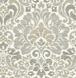 Garden of Eden Taupe Damask Wallpaper by A-Street Prints