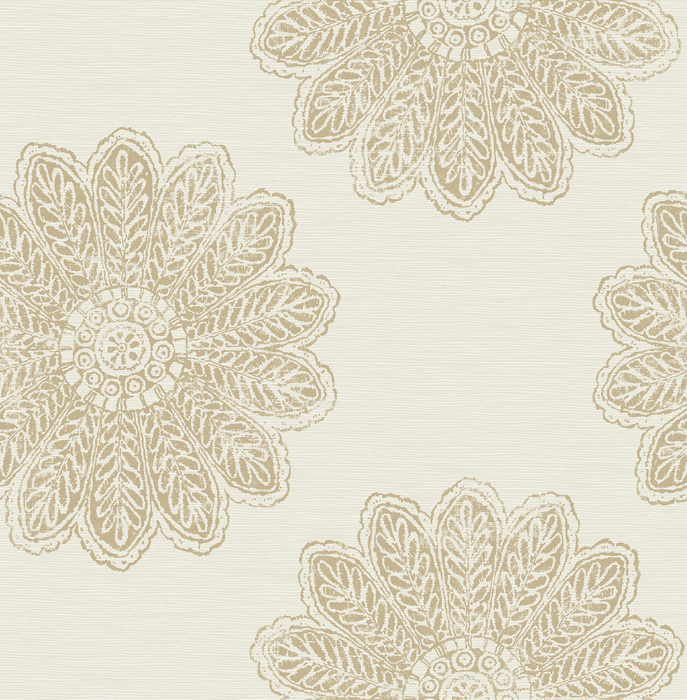 Sol Light Brown Medallion Wallpaper by A-Street Prints Celadon Covers about 56.4 square feet 20.5-in by 33-ft long roll Unpasted 20.9 - Fabric Carolina -