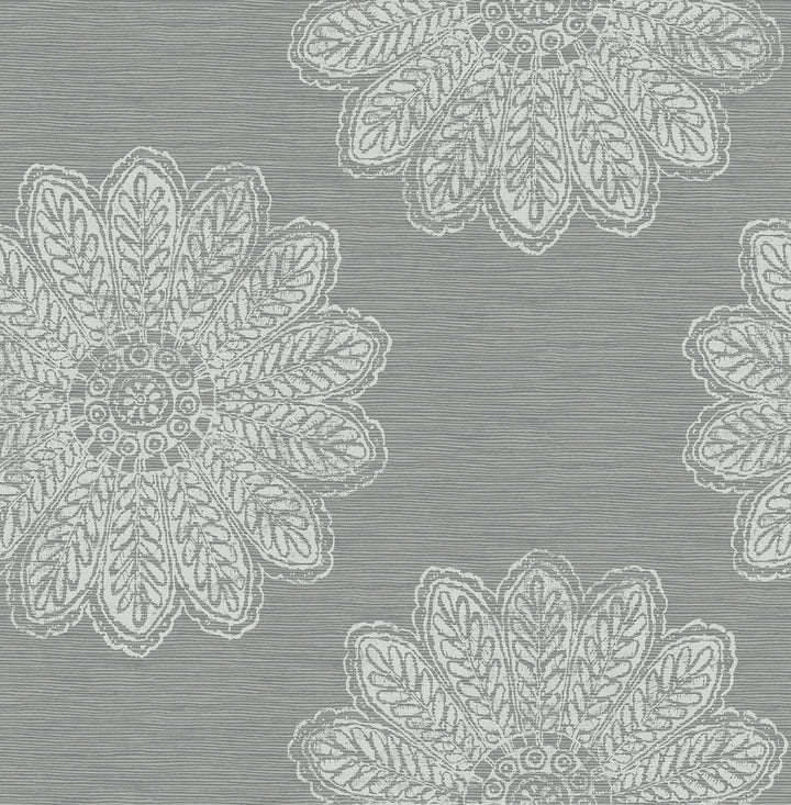 Sol Slate Medallion Wallpaper by A-Street Prints Celadon Covers about 56.4 square feet 20.5-in by 33-ft long roll Unpasted 20.9 - Fabric Carolina -