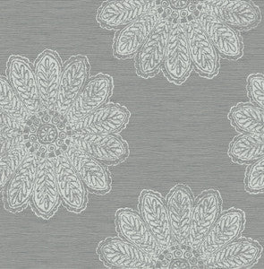 Sol Slate Medallion Wallpaper by A-Street Prints
