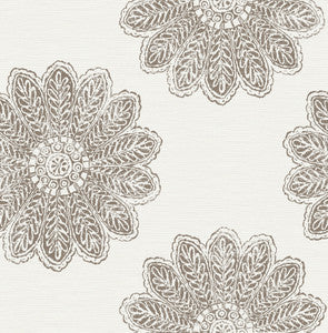 Sol Espresso Medallion Wallpaper by A-Street Prints