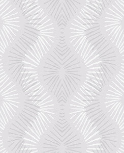 Feliz Silver Beaded Ogee Wallpaper by A-Street Prints