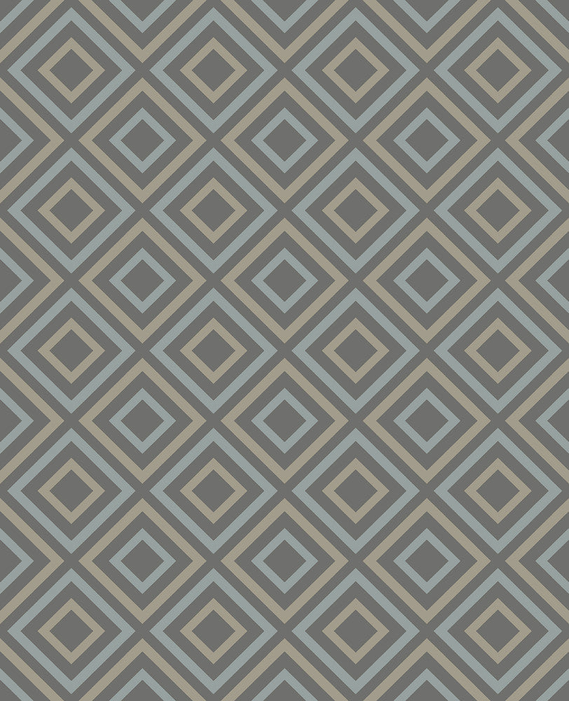 Horus Taupe Diamond Geo Wallpaper by Advantage Geo Covers about 56.4 square feet 20.5-in by 33-ft long roll Unpasted 25 - Fabric Carolina -