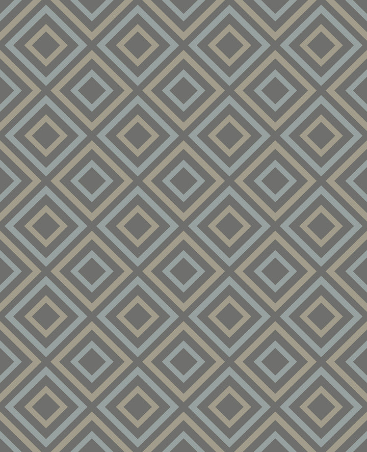 Horus Taupe Diamond Geo Wallpaper by Advantage Geo Covers about 56.4 square feet 20.5-in by 33-ft long roll Unpasted 25 - Fabric Carolina -
