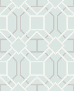 Dauphin Light Blue Lattice Wallpaper by Advantage