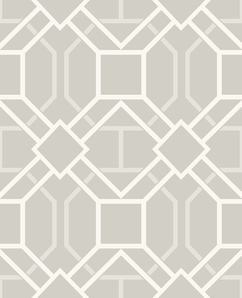 Dauphin Bone Lattice Wallpaper by Advantage Geo Covers about 56.4 square feet 20.5-in by 33-ft long roll Unpasted 25 - Fabric Carolina -