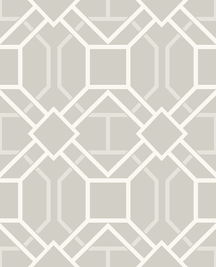 Dauphin Bone Lattice Wallpaper by Advantage Geo Covers about 56.4 square feet 20.5-in by 33-ft long roll Unpasted 25 - Fabric Carolina -