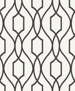 Evelyn Black Trellis Wallpaper by Advantage