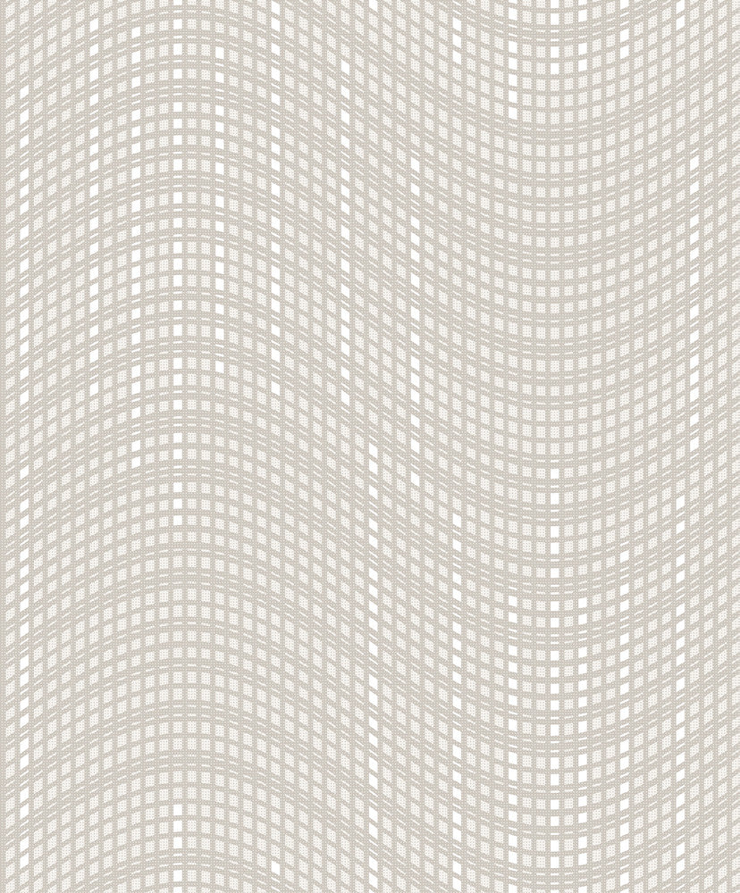Prudence Cream Wave Wallpaper by Advantage Geo Covers about 57.8 square feet 21-in by 33-ft long roll Unpasted 25 - Fabric Carolina -