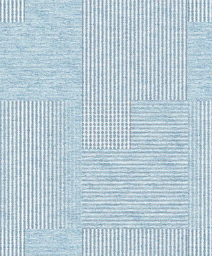 Ronald Blue Squares Wallpaper by Advantage Geo Covers about 57.8 square feet 21-in by 33-ft long roll Unpasted 25 - Fabric Carolina -