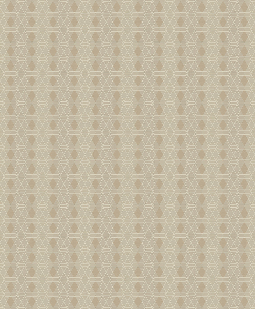 Taylor Beige Diamond Wallpaper by Advantage Geo Covers about 57.8 square feet 21-in by 33-ft long roll Unpasted 12.5 - Fabric Carolina -