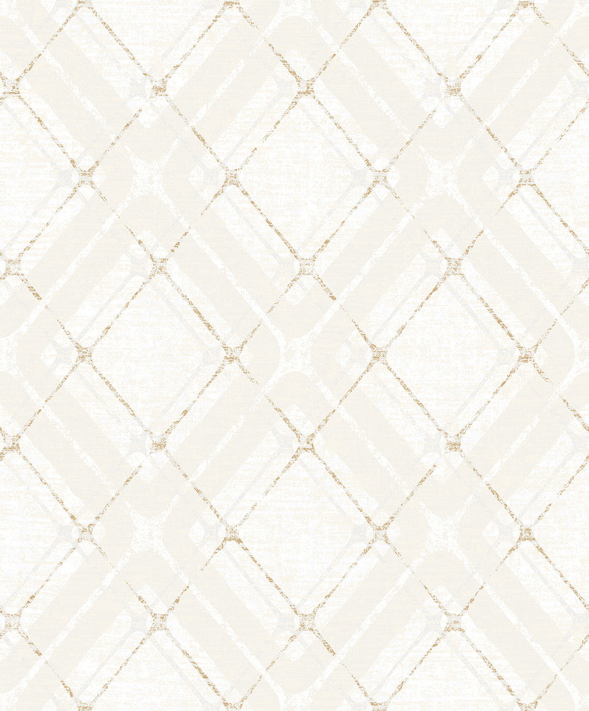 Hadley Beige Argyle Wallpaper by Advantage Geo Covers about 57.8 square feet 21-in by 33-ft long roll Unpasted 12.5 - Fabric Carolina -