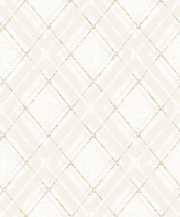 Hadley Beige Argyle Wallpaper by Advantage Geo Covers about 57.8 square feet 21-in by 33-ft long roll Unpasted 12.5 - Fabric Carolina -