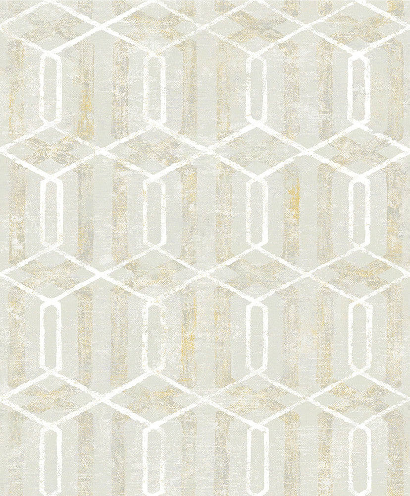 Stormi Beige Geometric Wallpaper by Advantage Geo Covers about 57.8 square feet 21-in by 33-ft long roll Unpasted 12.5 - Fabric Carolina -