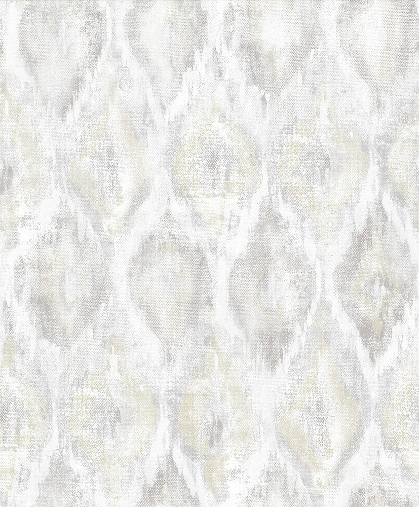 Gilboa Eggshell Ikat Wallpaper by Advantage Geo Covers about 57.8 square feet 21-in by 33-ft long roll Unpasted 25 - Fabric Carolina -