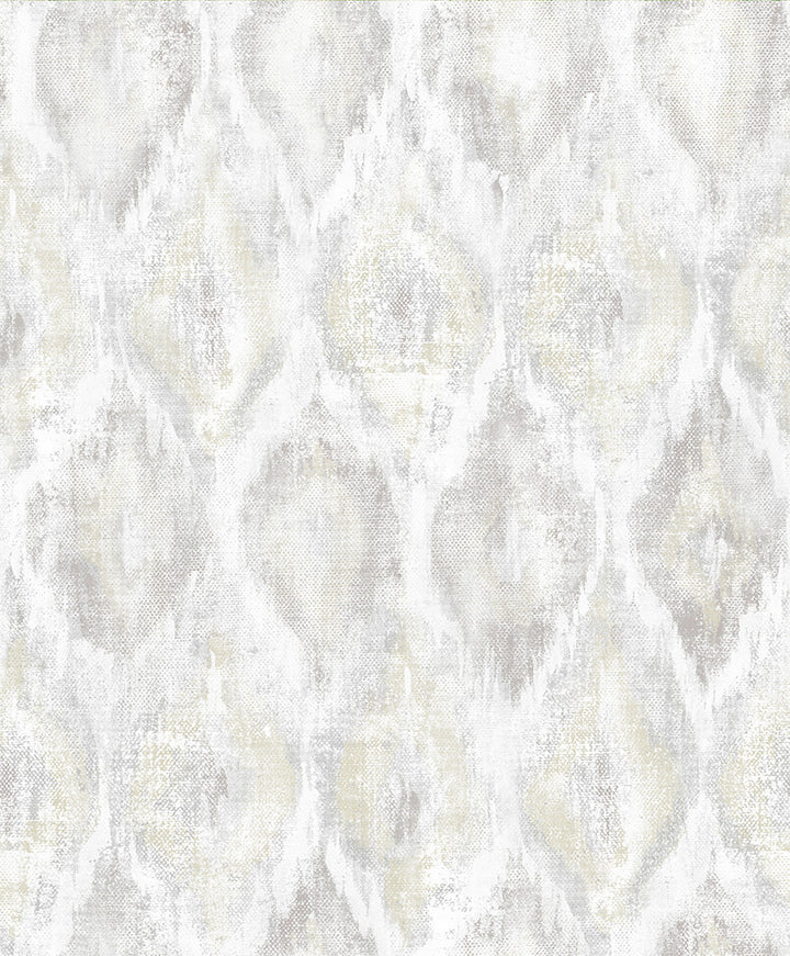 Gilboa Eggshell Ikat Wallpaper by Advantage Geo Covers about 57.8 square feet 21-in by 33-ft long roll Unpasted 25 - Fabric Carolina -