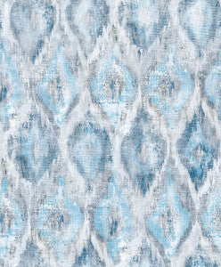 Gilboa Blue Ikat Wallpaper by Advantage