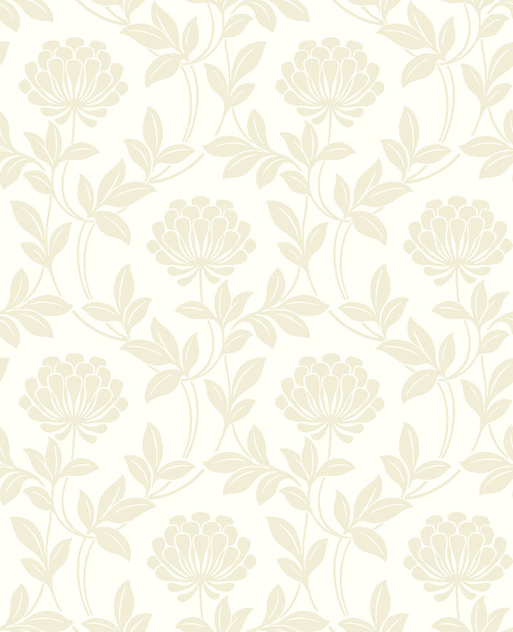 Ogilvy Bone Floral Wallpaper by Advantage Traditional Covers about 56.4 square feet 20.5-in by 33-ft long roll Unpasted 25 - Fabric Carolina -