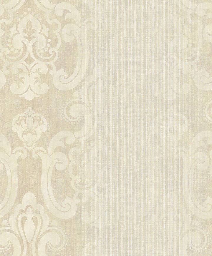Ariana Gold Striped Damask Wallpaper by Advantage Traditional Covers about 57.8 square feet 21-in by 33-ft long roll Unpasted 12.5 - Fabric Carolina -
