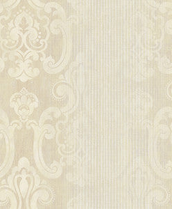 Ariana Gold Striped Damask Wallpaper by Advantage