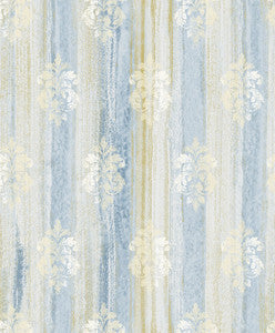 Alison Blue Damask Motif Wallpaper by Advantage