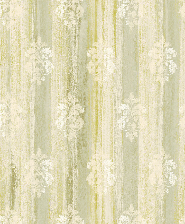 Alison Green Damask Motif Wallpaper by Advantage Traditional Covers about 57.8 square feet 21-in by 33-ft long roll Unpasted 25 - Fabric Carolina -